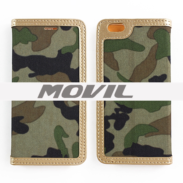 NP-2490 Camo Tapa de cuero Funda Para Apple iPhone 6-0